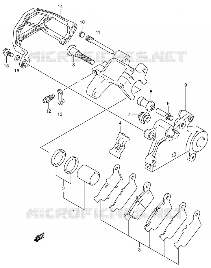 REAR CALIPER Suzuki MOTO 400 DR-Z 2004  DR-Z400EK4(E1)