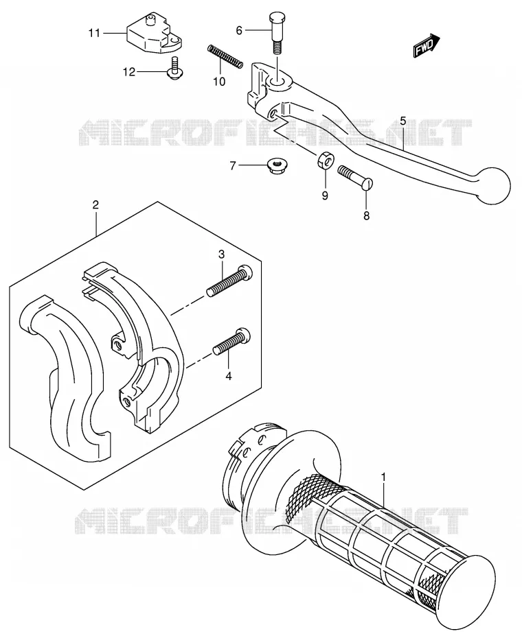 RECHTER HENDEL - HANDGREEP Suzuki MOTO 400 DR-Z 2000  DR-Z400SY(E2)