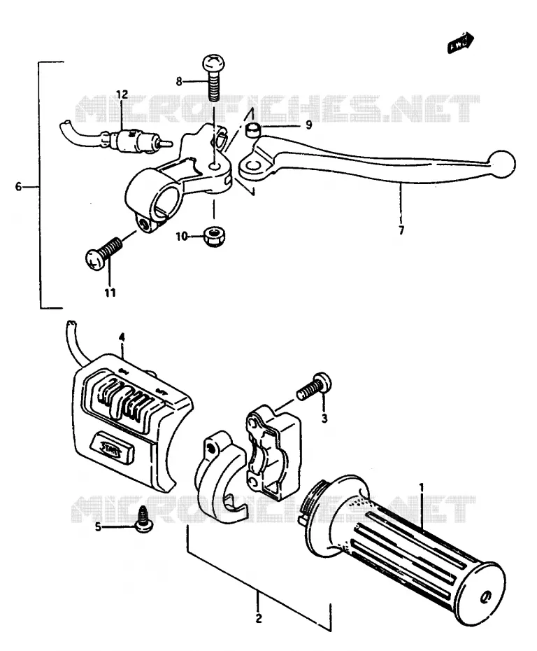 RIGHT SWITCH - HANDGREEP FOR P02,P04,P16,P18,P39,P41 Suzuki SCOOTER 50 CP 1985  CP50CHF