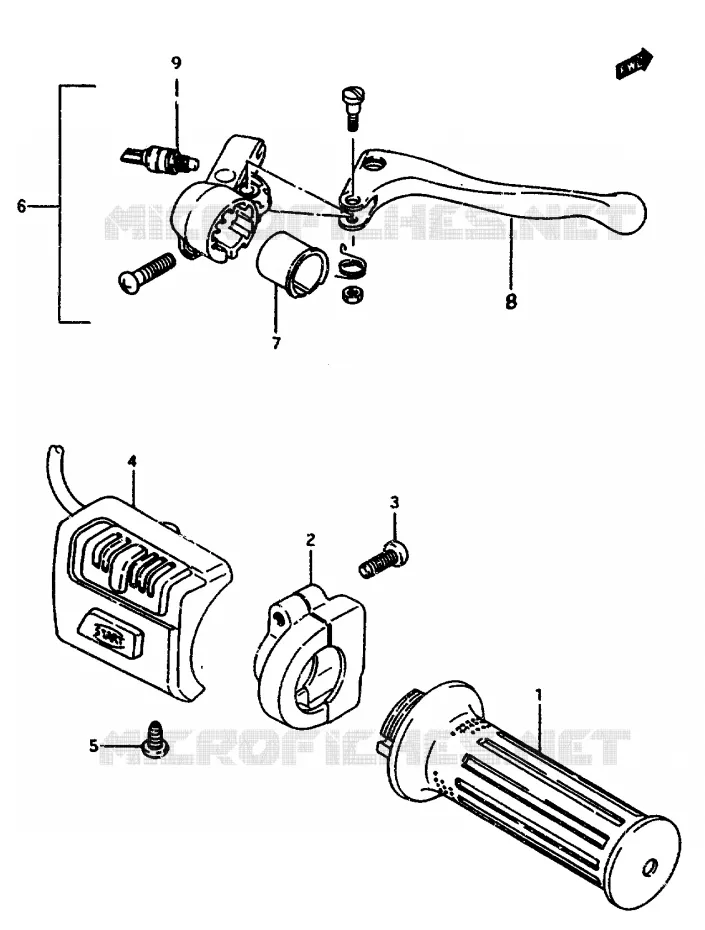 RIGHT SWITCH - HANDGREEP FOR P02,P34 Suzuki SCOOTER 50 CP 1991  CP50CHFM
