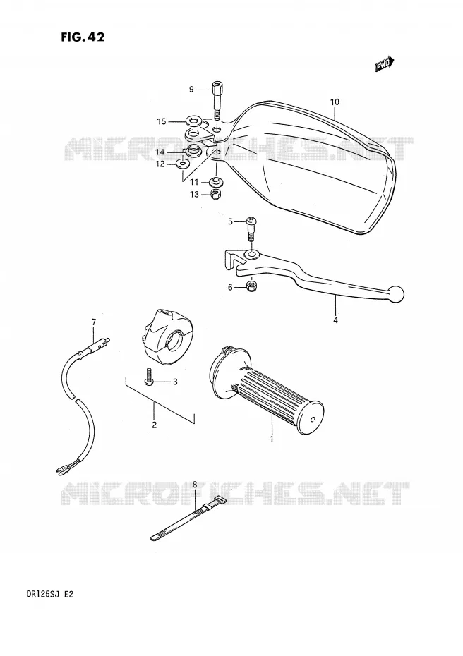 RIGHT SWITCH - HANDGREEP Suzuki MOTO 125 DR 1985  DR125SF(E2)