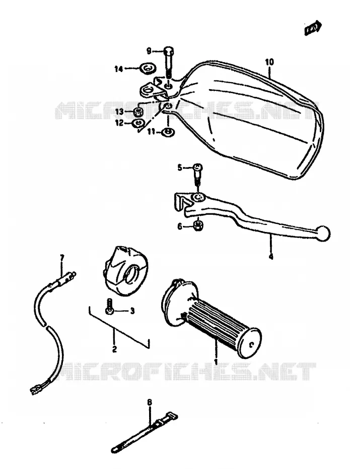 RIGHT SWITCH - HANDGREEP Suzuki MOTO 125 DR 1988  DR125SJ(F/H/J)