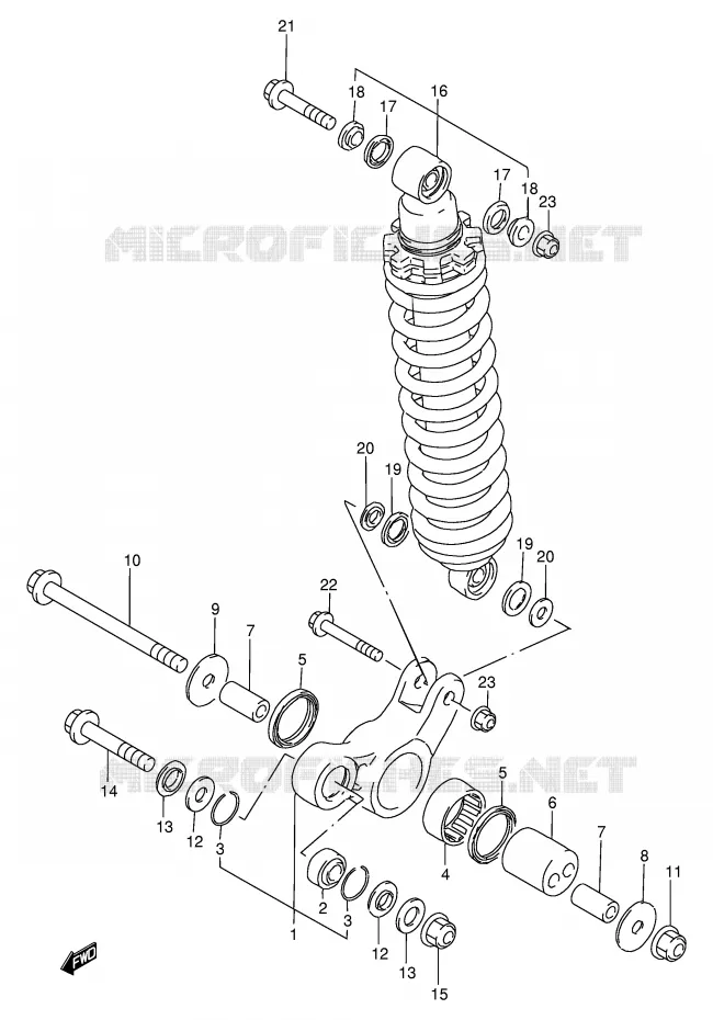 SCHOKBREKER AANEENSCHAKELING Suzuki MOTO 200 DF 1998  DF200EW