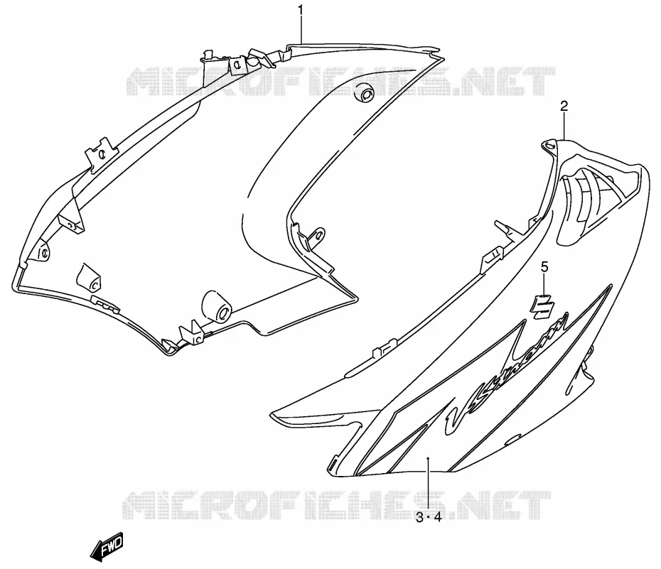 SIDE KUIP (MODELE K5) Suzuki MOTO 650 V-STROM 2005  DL650U3K5(E2)