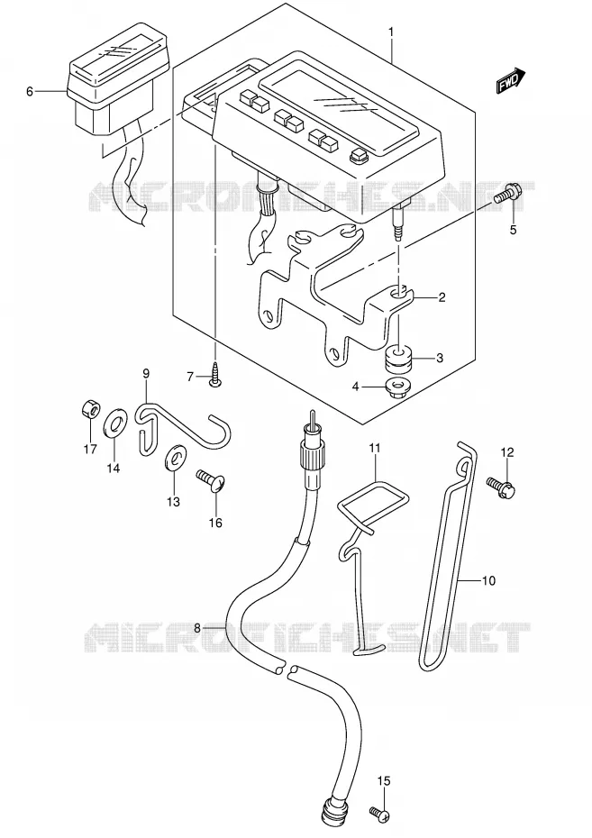SNELHEIDSMETER (MODELE K5) Suzuki MOTO 400 DR-Z 2007  DR-Z400SK7(E3/E28)
