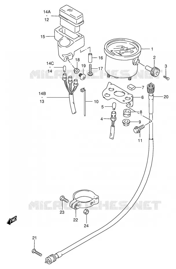 SNELHEIDSMETER Suzuki MOTO 200 DF 1998  DF200EW(E24)