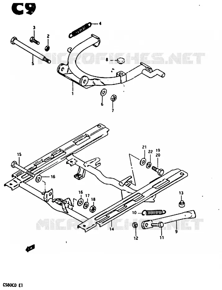 STAND - FOOTREST Suzuki SCOOTER 80 CS 1983  CS80CD