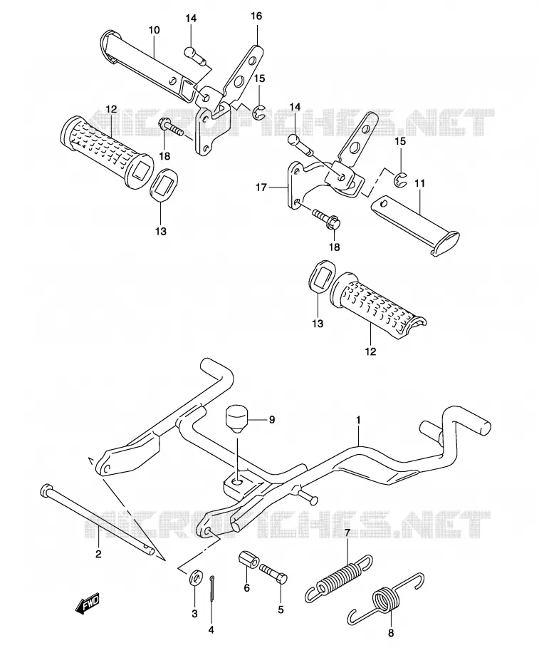 STAND (MODELE K1/ K2) Suzuki SCOOTER 50 KATANA 2004  AY50WK4(P19)