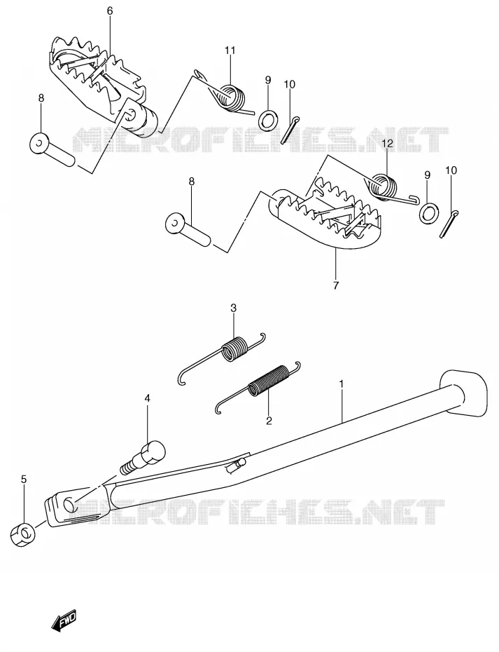 STAND (MODELE Y/K1/K2/K3) Suzuki MOTO 400 DR-Z 2004  DR-Z400K4(E1)