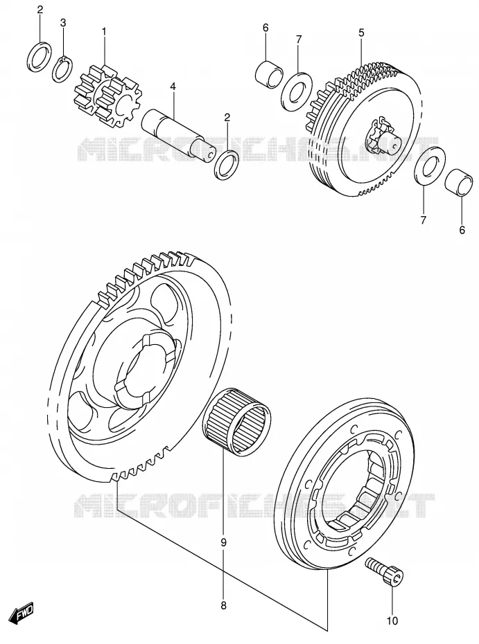 STARTMOTOR CLUTCH Suzuki MOTO 400 DR-Z 2001  DR-Z400SK1(E2)