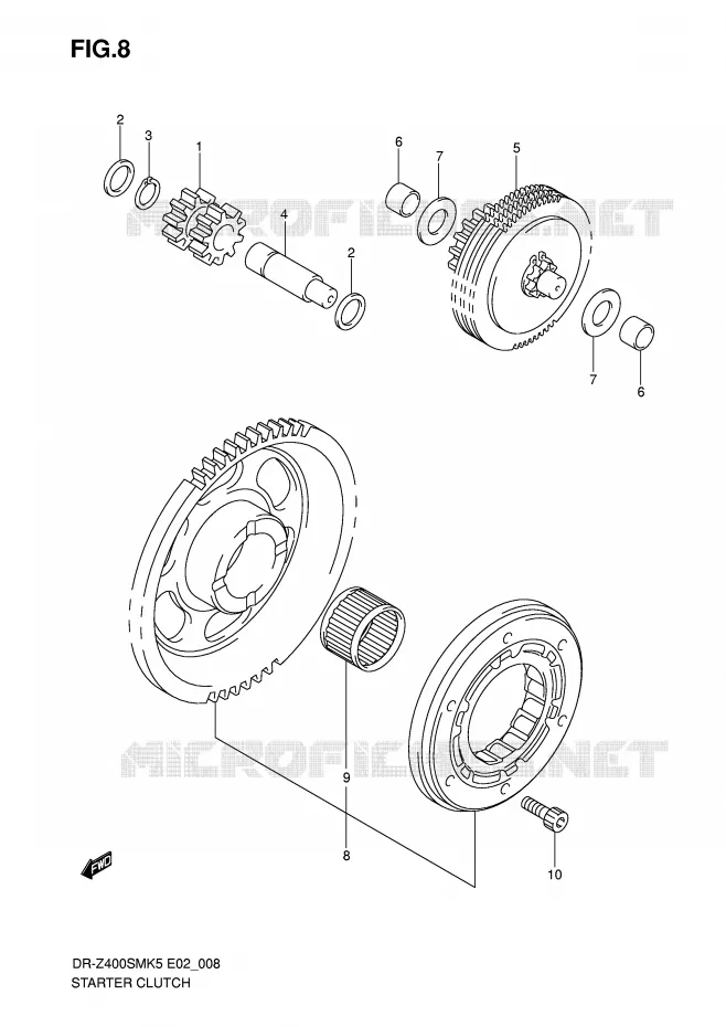 STARTMOTOR CLUTCH Suzuki MOTO 400 DR-Z 2005  DR-Z400SMK5(E2)