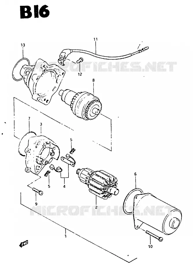 STARTMOTOR (CS50DZ, CS50DD, CS50GD) Suzuki SCOOTER 50 CS 1983  CS50GD(Z/D)