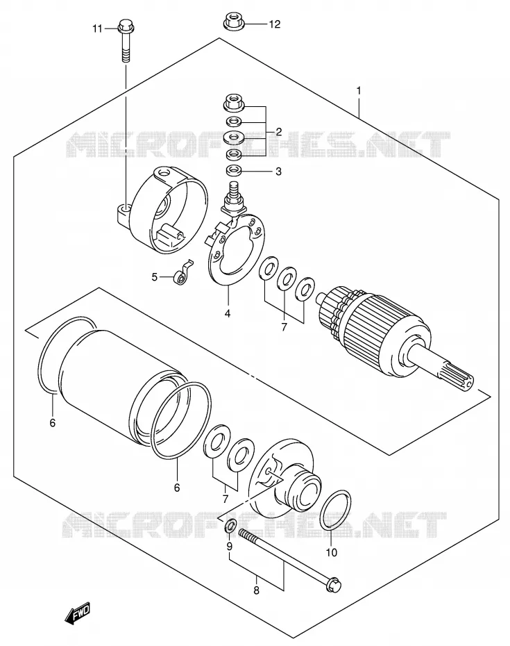STARTMOTOR (DR-Z400EY/EK1/EK2/EK3/EK4) Suzuki MOTO 400 DR-Z 2002  DR-Z400K2(E1)