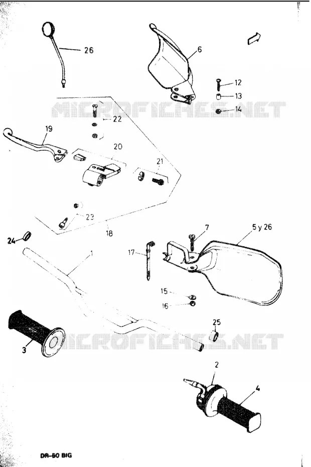 STUUR - REMHENDEL Suzuki MOTO 50 DR 1986  DR-50BIG