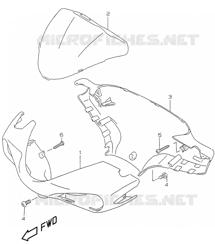 STUUR KUIP (model AY50WR K1) Suzuki SCOOTER 50 KATANA 2000  AY50WRY(V/W/X/Y)