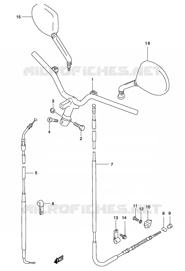 STUUR (MODELE AY50) Suzuki SCOOTER 50 KATANA 2004  AY50WSK4(P19)