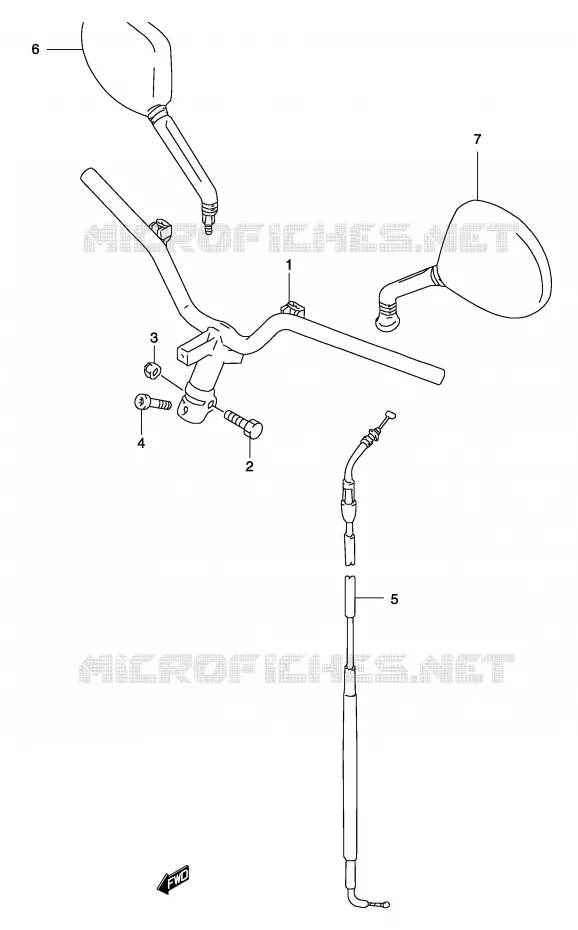 STUUR (MODELE AY50WR K1/K2/AY50W K3/K4) Suzuki SCOOTER 50 KATANA 2002  AY50K2(P19)