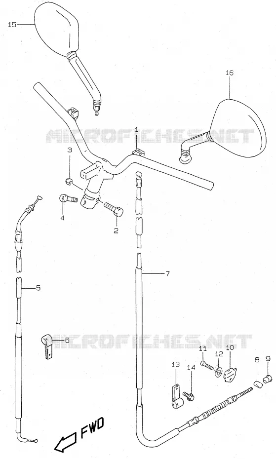 STUUR (model V/W  and model AY50 X/Y/K1) Suzuki SCOOTER 50 KATANA 2001  AY50WRK1(V/W/X/Y)