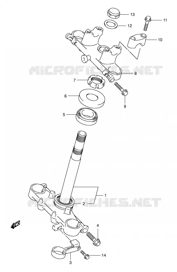 STUURKOLOM (E3,E33) Suzuki MOTO 125 DR-Z 2006  DR-Z125LK6(E3/E28)