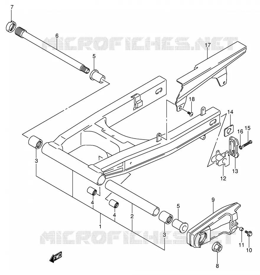 SWINGARM (MODELE K5/K6) Suzuki MOTO 650 V-STROM 2005  DL650U3K5(E2)