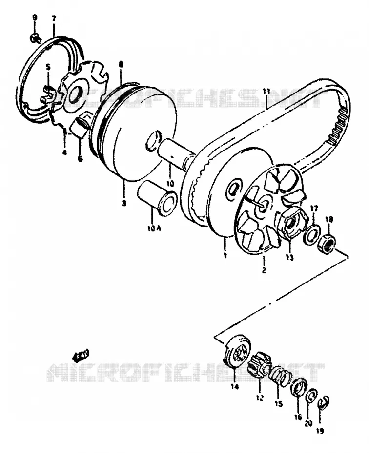 TRANSMISSION (1) Suzuki SCOOTER 50 ADDRESS 1994  AH50GR(N/R)
