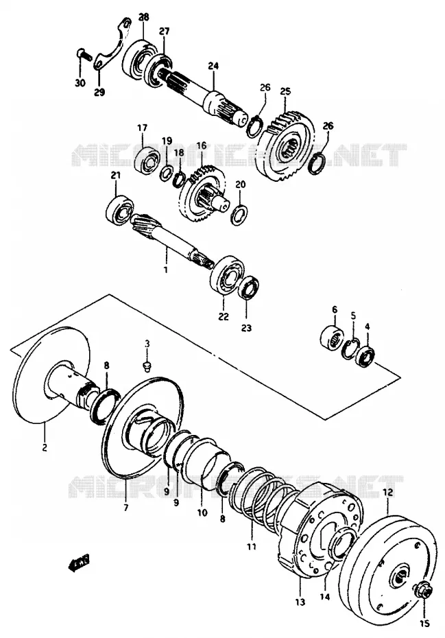 TRANSMISSION (2) Suzuki SCOOTER 50 AP 1995  AP50S(R/S/T)
