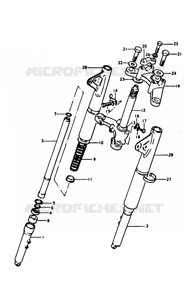 VOORVORK (A100N) Suzuki MOTO 100 A100 1991  A100M(K/L/M/N/4)