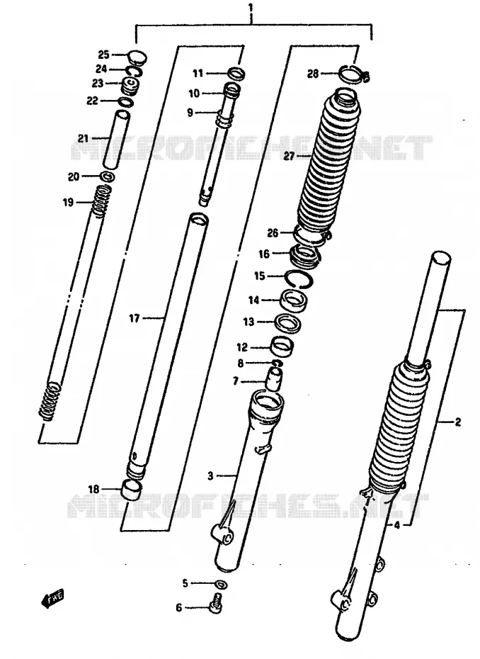 VOORVORK Suzuki MOTO 125 DR 1988  DR125SJ(F/H/J)