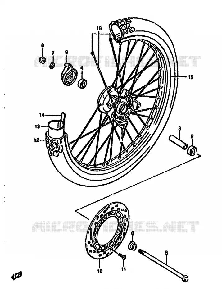 VOORWIEL Suzuki MOTO 125 DR 1988  DR125SJ(F/H/J)