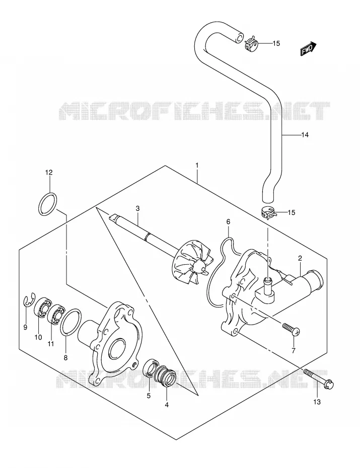 WATERPOMP (MODELE K3/K4) Suzuki SCOOTER 650 BURGMAN 2004  AN650K4(E2)