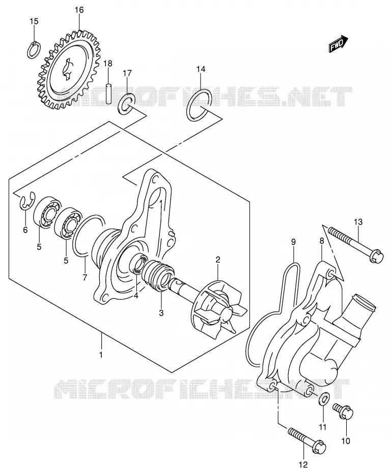 WATERPOMP Suzuki MOTO 400 DR-Z 2003  DR-Z400EK3(E1)