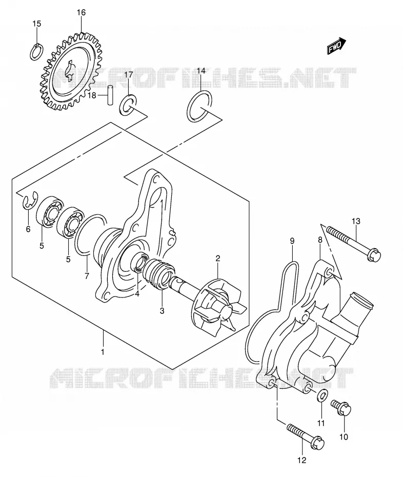 WATERPOMP Suzuki MOTO 400 DR-Z 2006  DR-Z400SK6(E2)