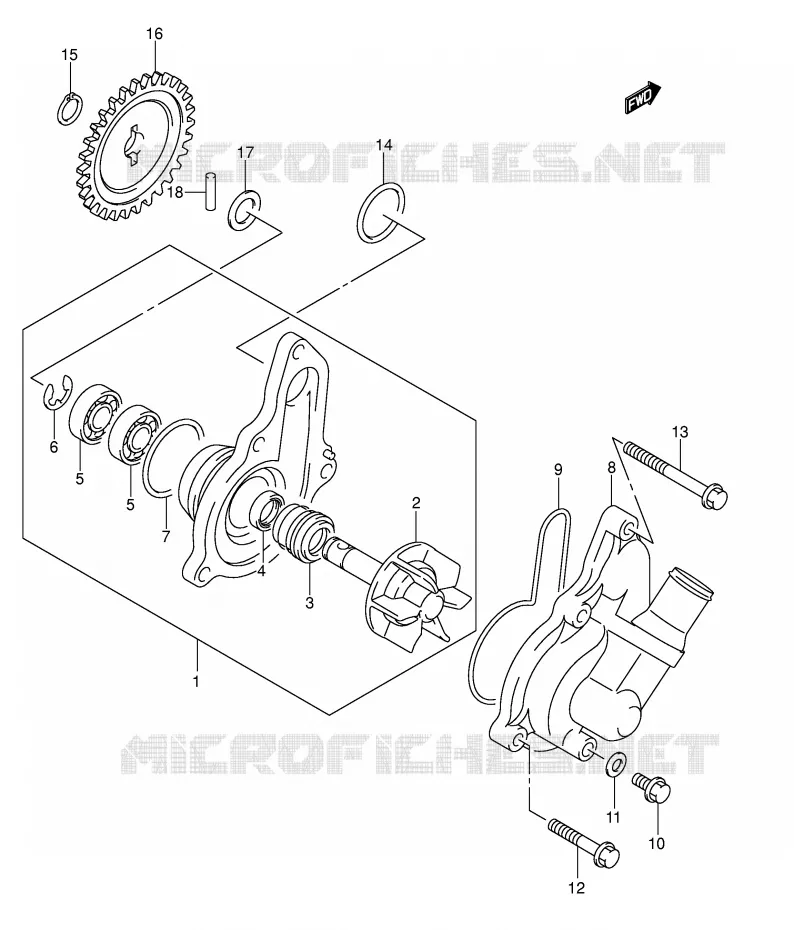 WATERPOMP Suzuki MOTO 400 DR-Z 2007  DR-Z400SK7(E3/E28)
