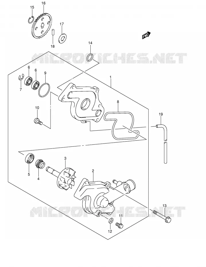 WATERPOMP Suzuki MOTO 650 V-STROM 2004  DL650K4(E2)