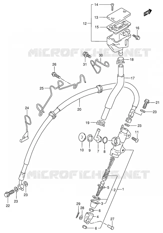 ACHTER HOOFDREMCILINDER Suzuki MOTO 125 RG 1993  RG125FP(E18)