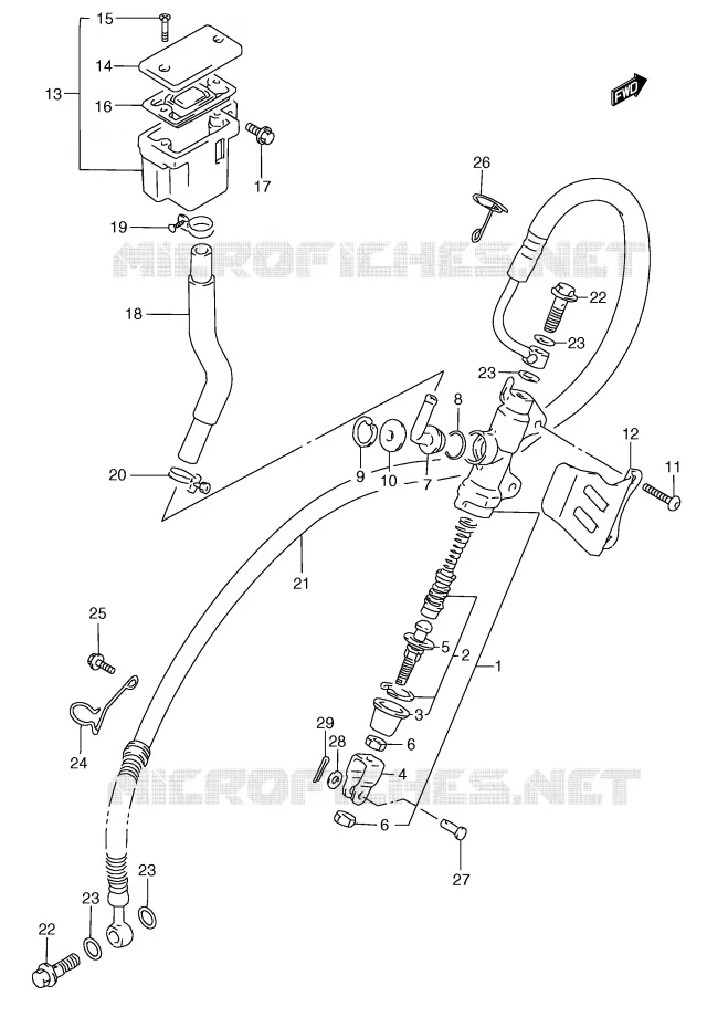 ACHTER HOOFDREMCILINDER Suzuki MOTO 250 RG 1996  RGV250T(E24)