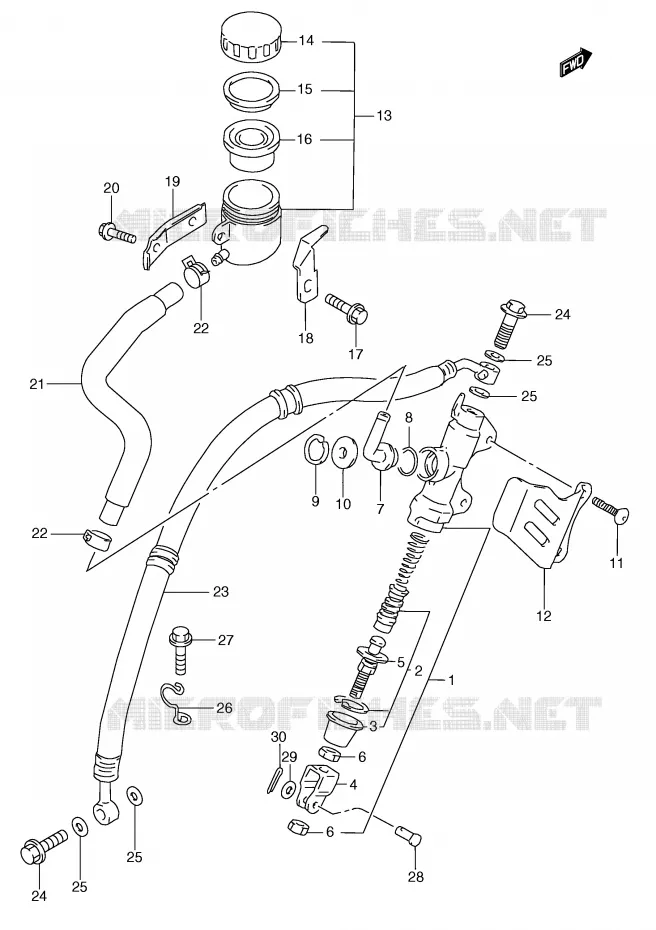 ACHTER HOOFDREMCILINDER Suzuki MOTO 250 RG 1997  RGV250V(E1)