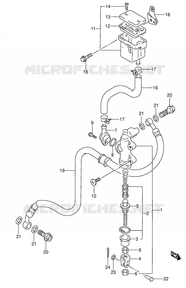 ACHTER HOOFDREMCILINDER Suzuki MOTO 600 RF 1995  RF600RS(E2)