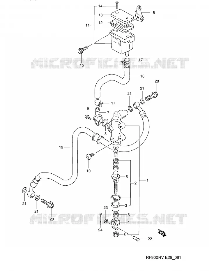 ACHTER HOOFDREMCILINDER Suzuki MOTO 900 RF 1994  RF900RR(E28)