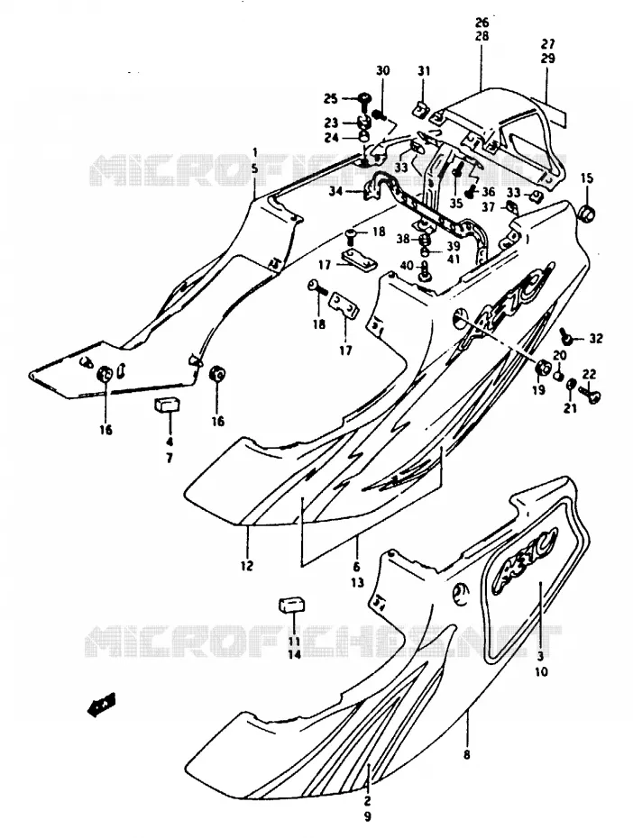 ACHTER KUIP  (MODELE N) Suzuki MOTO 125 RG 1993  RG125FP(N/P/R)