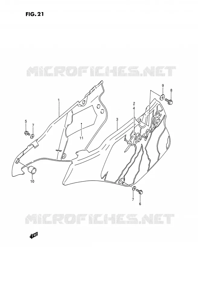 ACHTER KUIP  (MODELE N) Suzuki MOTO 125 RM 1992  RM125N(E2)