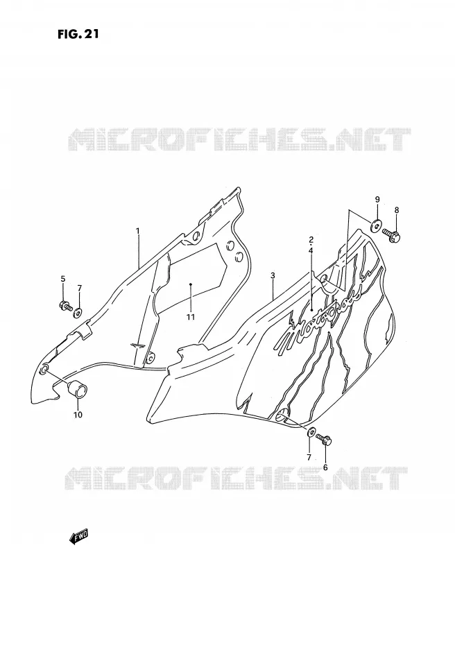 ACHTER KUIP  (MODELE N) Suzuki MOTO 125 RM 1995  RM125S(E3)