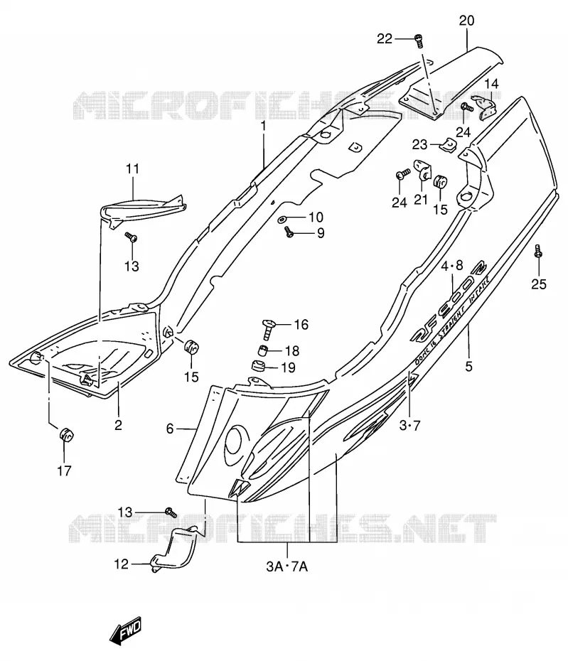 ACHTER KUIP  (MODELE R/S) Suzuki MOTO 900 RF 1997  RF900RV(E2)