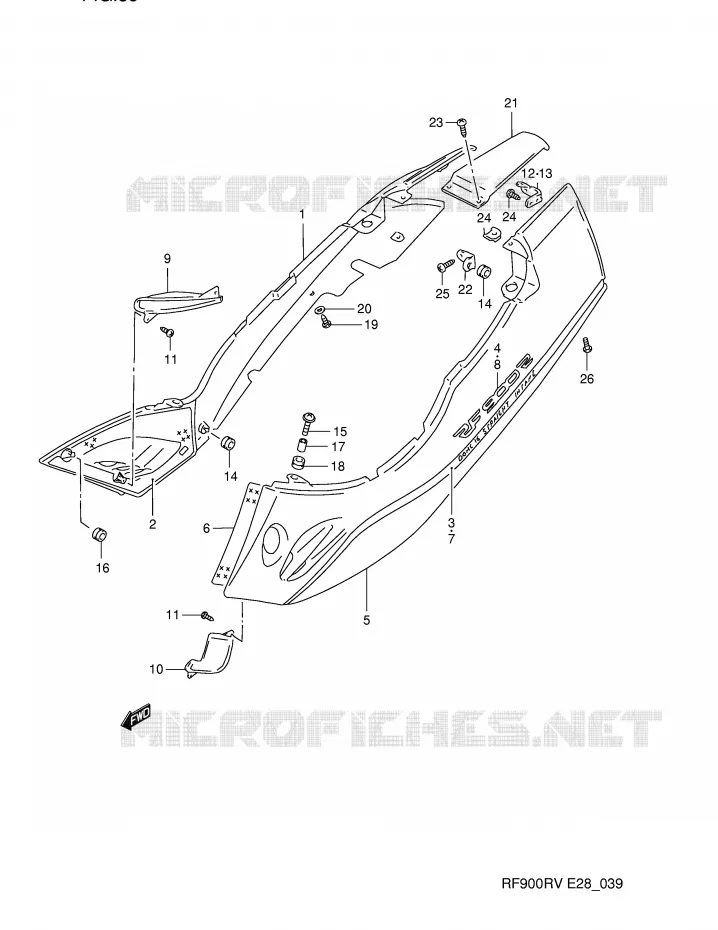 ACHTER KUIP  (MODELE R) Suzuki MOTO 900 RF 1995  RF900RZS(E28)