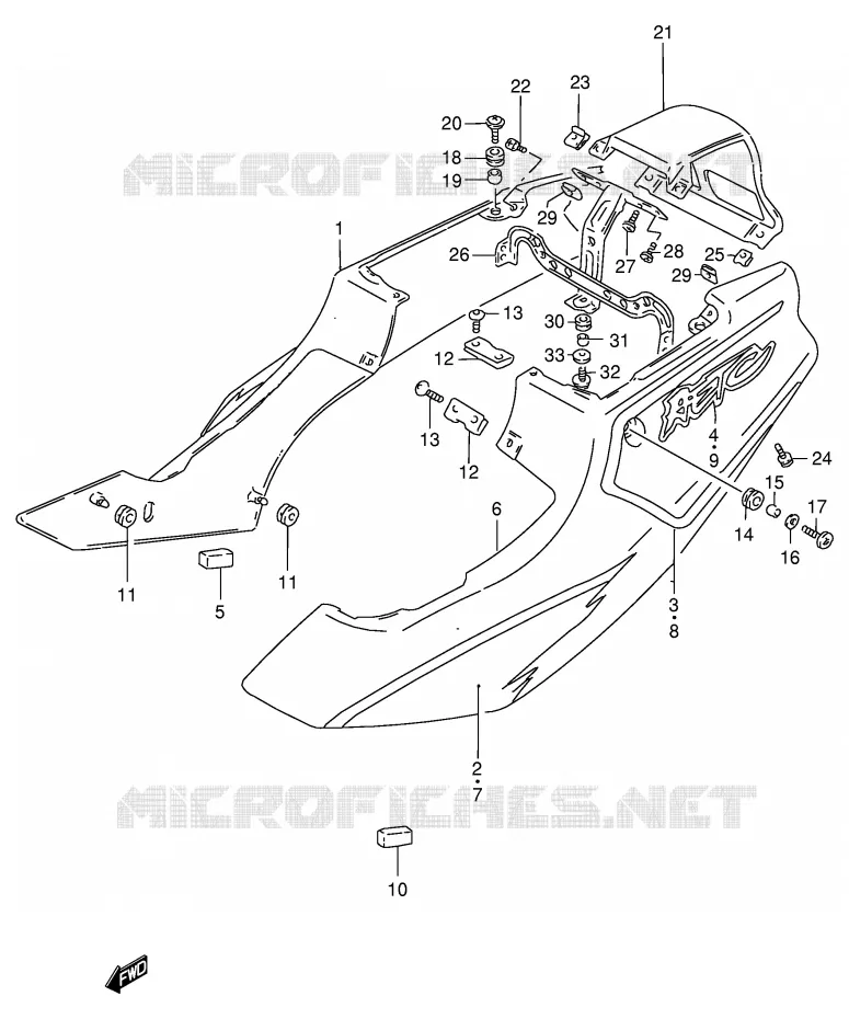 ACHTER KUIP Suzuki MOTO 125 RG 1999  RG125FX(E6)