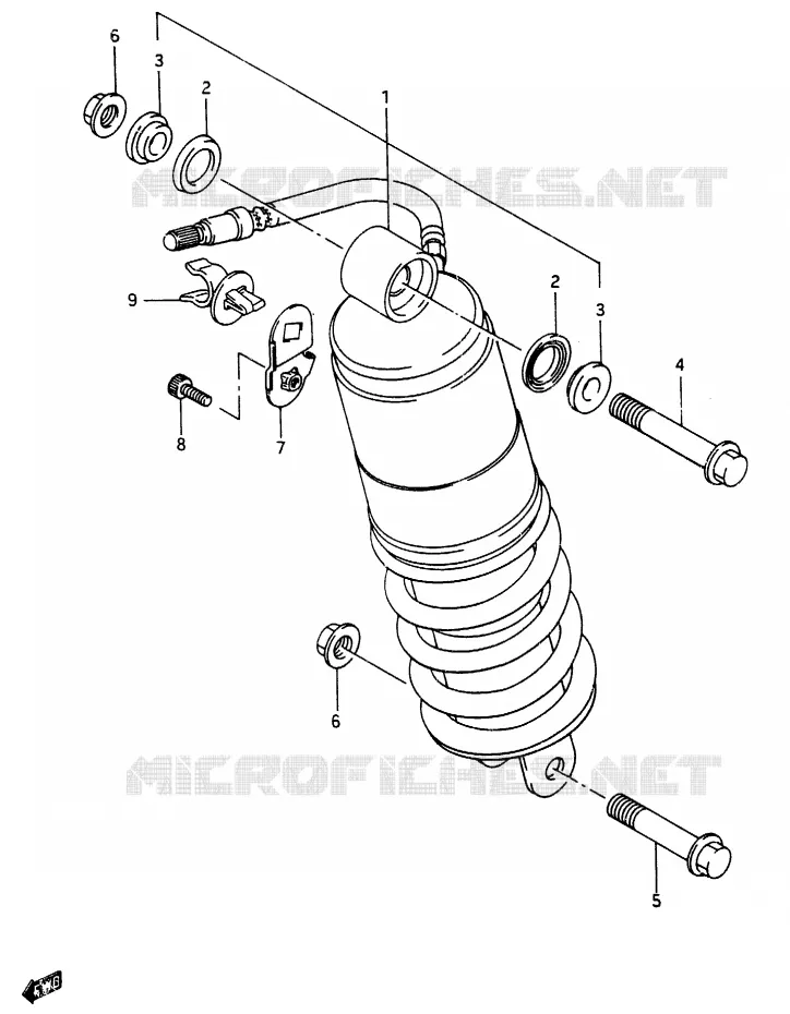 ACHTER SCHOKDEMPER Suzuki MOTO 250 RG 1987  RG250H(G/H)