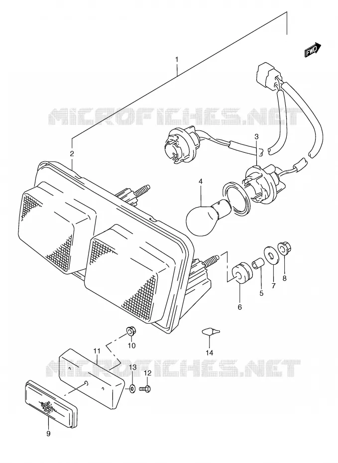 ACHTERLICHT Suzuki MOTO 250 RG 1993  RGV250P(E24)