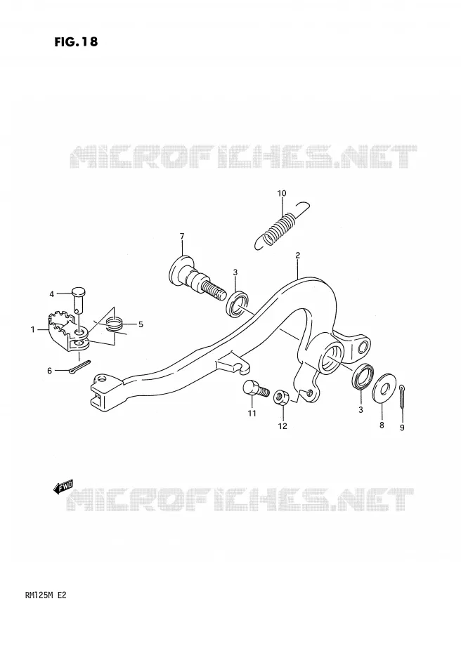 ACHTERREM Suzuki MOTO 125 RM 1990  RM125L(E2)