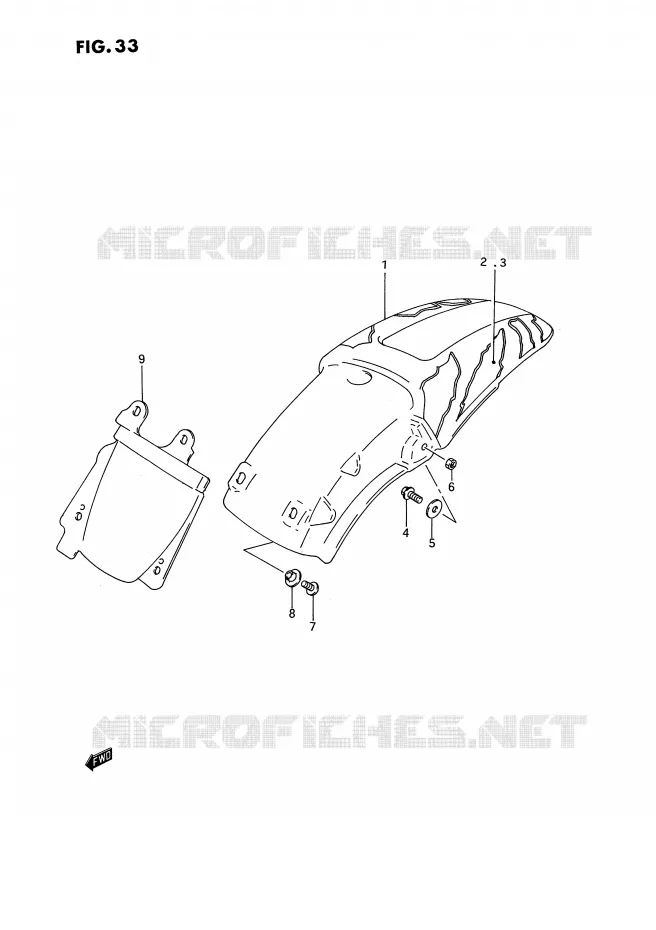 ACHTERSPATBORD (MODELE N) Suzuki MOTO 125 RM 1994  RM125R(E3)