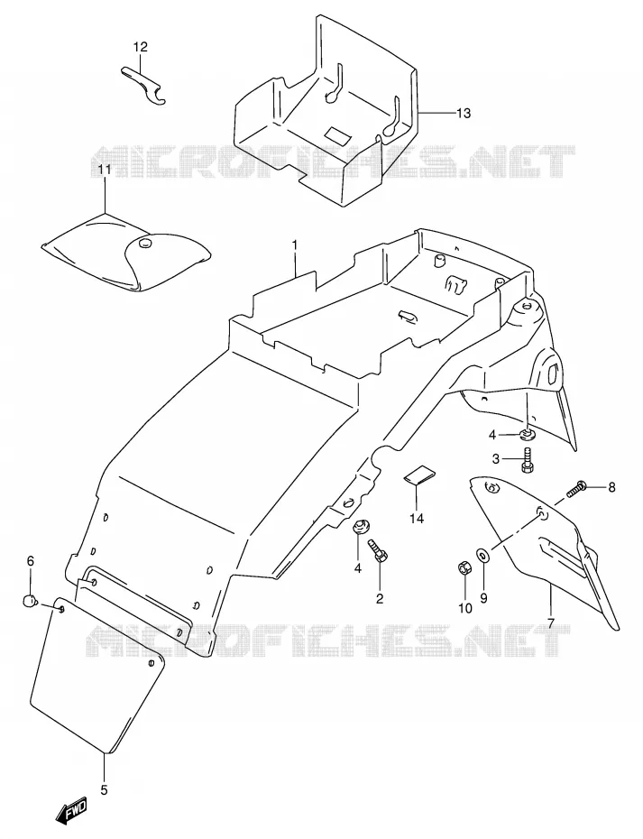 ACHTERSPATBORD (MODELE R/S) Suzuki MOTO 900 RF 1995  RF900RS2(E2)